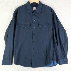 Armani Collezioni Shirt Mens Extra Large Blue Button Up Long Sleeve Casual